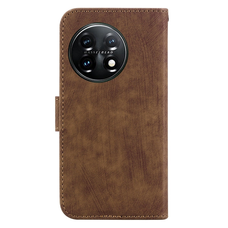 For OnePlus 11 Little Tiger Embossed Leather Phone Case(Brown) - OnePlus Cases by buy2fix | Online Shopping UK | buy2fix