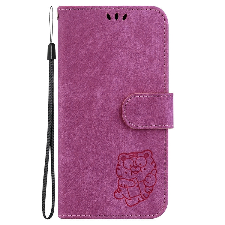 For OnePlus 11 Little Tiger Embossed Leather Phone Case(Rose Red) - OnePlus Cases by buy2fix | Online Shopping UK | buy2fix