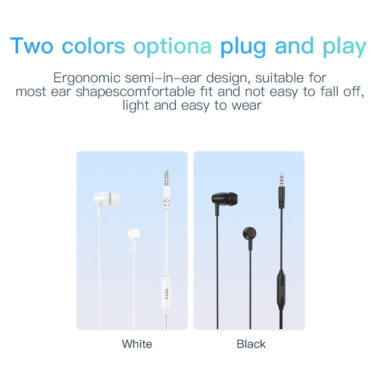 TOTU EP-2 3.5mm In-Ear Wired Earphone, Cable Length:1.2m(White) - In Ear Wired Earphone by TOTUDESIGN | Online Shopping UK | buy2fix