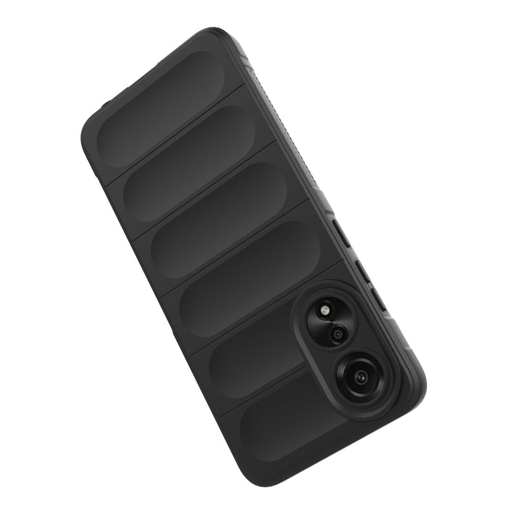 For OPPO A78 4G Global Magic Shield TPU + Flannel Phone Case(Black) - OPPO Cases by buy2fix | Online Shopping UK | buy2fix