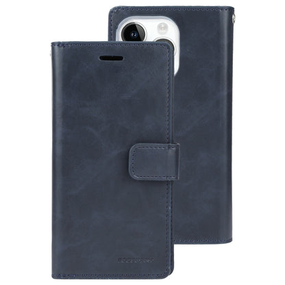 For iPhone 15 Pro Max GOOSPERY MANSOOR DIARY 9 Card Slots Leather Phone Case(Dark Blue) - iPhone 15 Pro Max Cases by GOOSPERY | Online Shopping UK | buy2fix