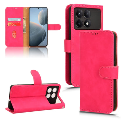 For Xiaomi Redmi K70 / K70 Pro Skin Feel Magnetic Flip Leather Phone Case(Rose Red) - K70 Pro Cases by buy2fix | Online Shopping UK | buy2fix