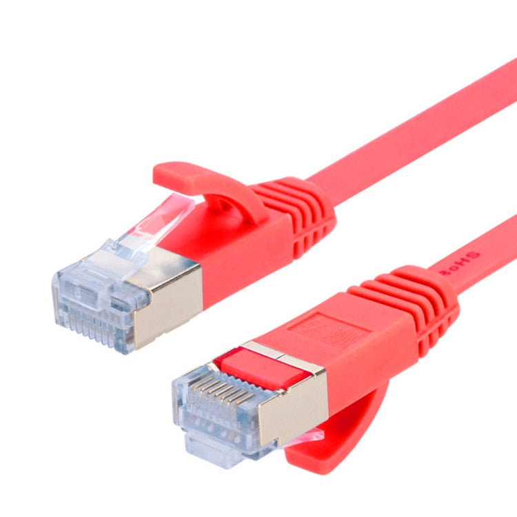 1m Gold Plated Head CAT7 High Speed 10Gbps Ultra-thin Flat Ethernet RJ45 Network LAN Cable(Red) - Lan Cable and Tools by buy2fix | Online Shopping UK | buy2fix