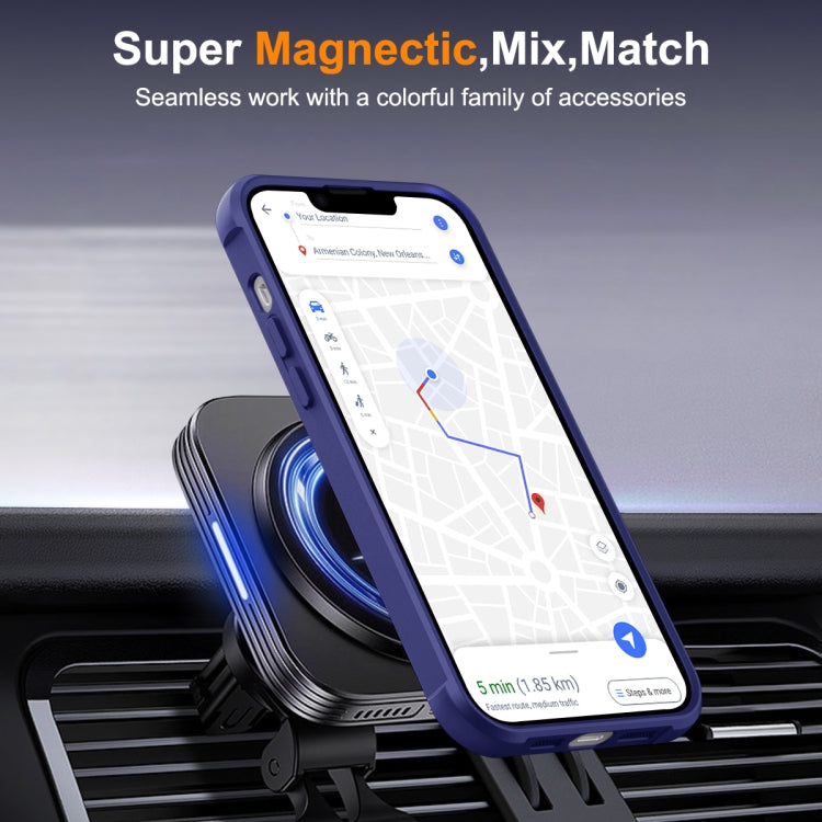 For iPhone 15 MagSafe Magnetic Rotating Holder Phone Case(Klein Blue) - iPhone 15 Cases by buy2fix | Online Shopping UK | buy2fix