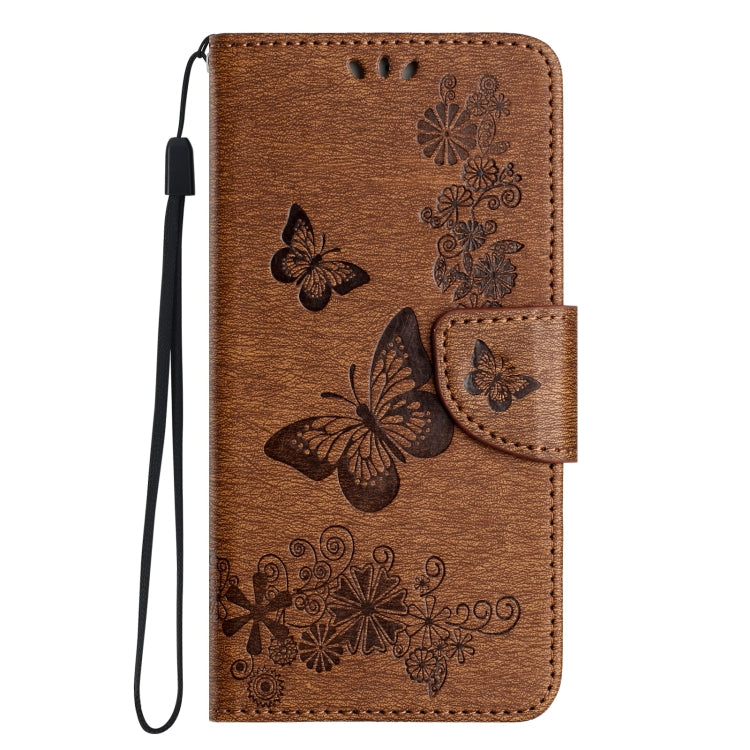 For iPhone 16 Pro Max Butterfly Embossed Flip Leather Phone Case(Brown) - iPhone 16 Pro Max Cases by buy2fix | Online Shopping UK | buy2fix