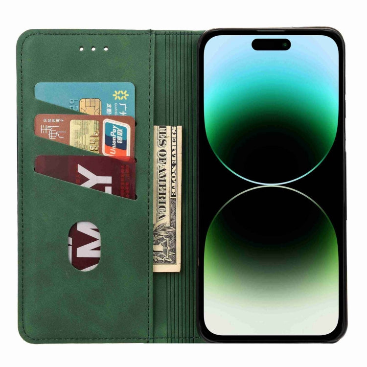 For iPhone 16 Pro Max Skin Feel Splicing Leather Phone Case(Green) - iPhone 16 Pro Max Cases by buy2fix | Online Shopping UK | buy2fix