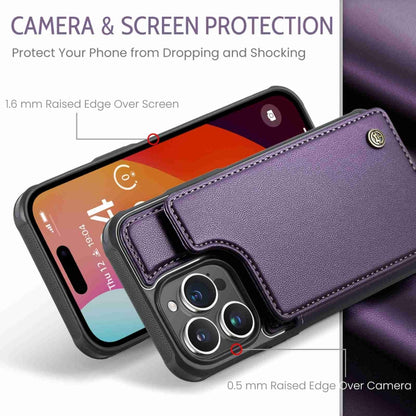 For iPhone 15 Pro Max CaseMe C22 Card Slots Holder RFID Anti-theft Phone Case(Purple) - iPhone 15 Pro Max Cases by CaseMe | Online Shopping UK | buy2fix