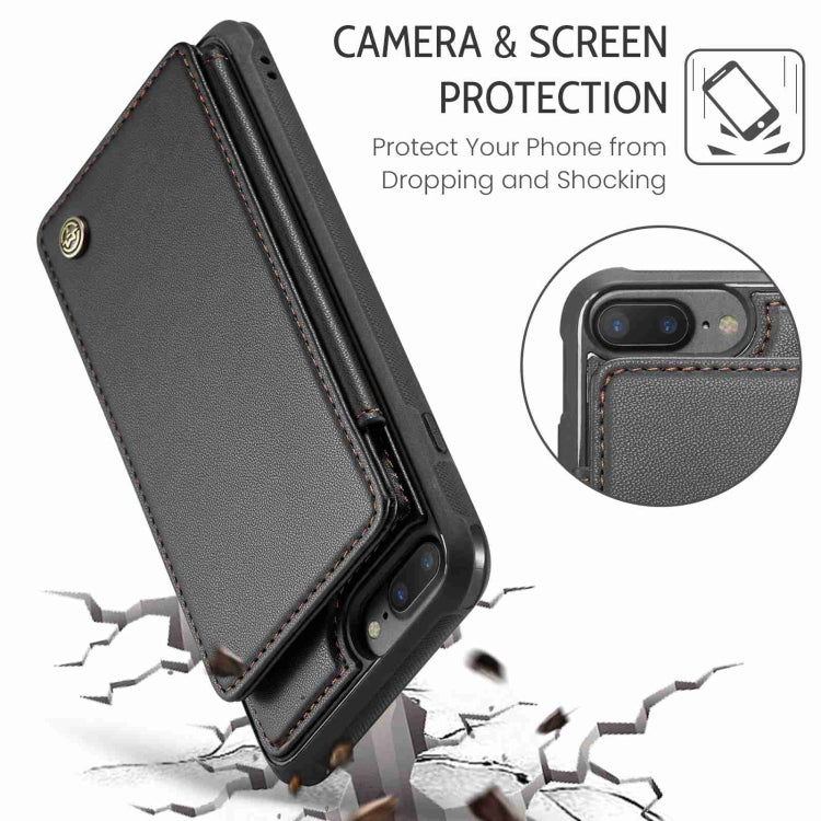 For iPhone 8 Plus / 7 Plus CaseMe C22 Card Slots Holder RFID Anti-theft Phone Case(Black) - More iPhone Cases by CaseMe | Online Shopping UK | buy2fix