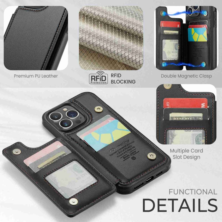 For iPhone 13 Pro Max CaseMe C22 Card Slots Holder RFID Anti-theft Phone Case(Black) - iPhone 13 Pro Max Cases by CaseMe | Online Shopping UK | buy2fix