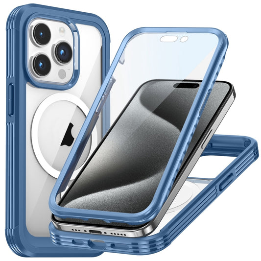 For iPhone 15 Pro Max Life Waterproof MagSafe Magnetic Rugged Phone Case(Blue) - iPhone 15 Pro Max Cases by buy2fix | Online Shopping UK | buy2fix