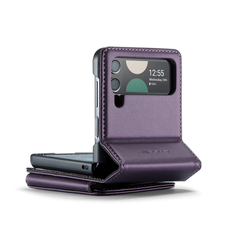 For Samsung Galaxy Z Flip4 5G CaseMe C22 PC+TPU Business Style RFID Anti-theft Leather Phone Case(Purple) - Galaxy Z Flip4 5G Cases by CaseMe | Online Shopping UK | buy2fix