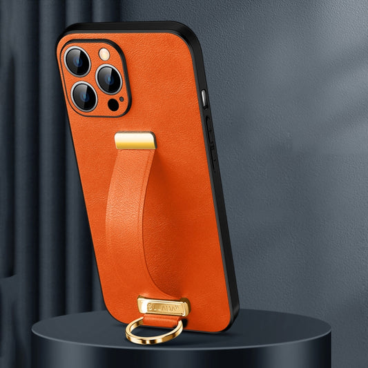 For iPhone 16 Pro Max SULADA Tide Cool Series PC + Leather Texture Skin Feel Phone Case(Orange) - iPhone 16 Pro Max Cases by SULADA | Online Shopping UK | buy2fix