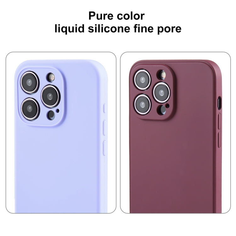 For iPhone 12 Pro Max Pure Color Liquid Silicone Fine Pore Phone Case(Grape Purple) - iPhone 12 Pro Max Cases by buy2fix | Online Shopping UK | buy2fix