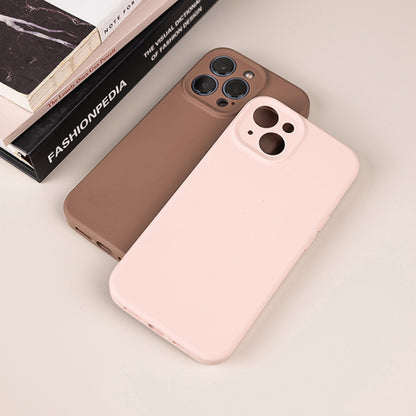 For iPhone 16 Pro Pure Color Liquid Silicone Fine Pore Phone Case(Sand Pink) - iPhone 16 Pro Cases by buy2fix | Online Shopping UK | buy2fix