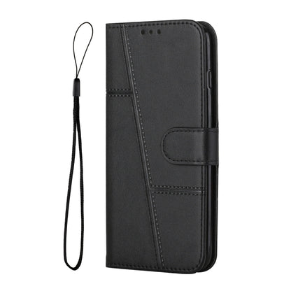 For Motorola Moto G Stylus 5G 2024 Stitching Calf Texture Buckle Leather Phone Case(Black) - Motorola Cases by buy2fix | Online Shopping UK | buy2fix