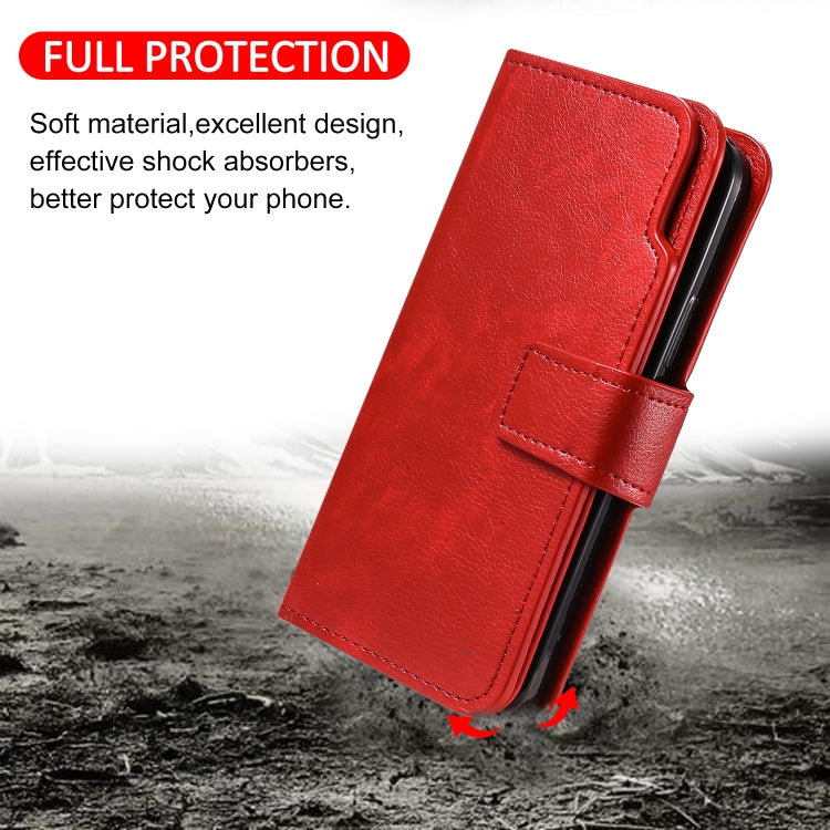 For iPhone 16 Plus Tri-Fold 9-Card Wallets Leather Phone Case(Red) - iPhone 16 Plus Cases by buy2fix | Online Shopping UK | buy2fix