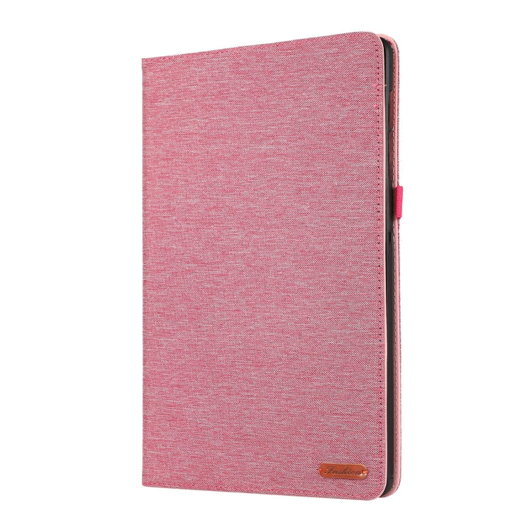 For Samsung Galaxy Tab S9+ Horizontal Flip TPU + Fabric PU Leather Tablet Case(Rose Red) - Galaxy Tab S9+ Cases by buy2fix | Online Shopping UK | buy2fix