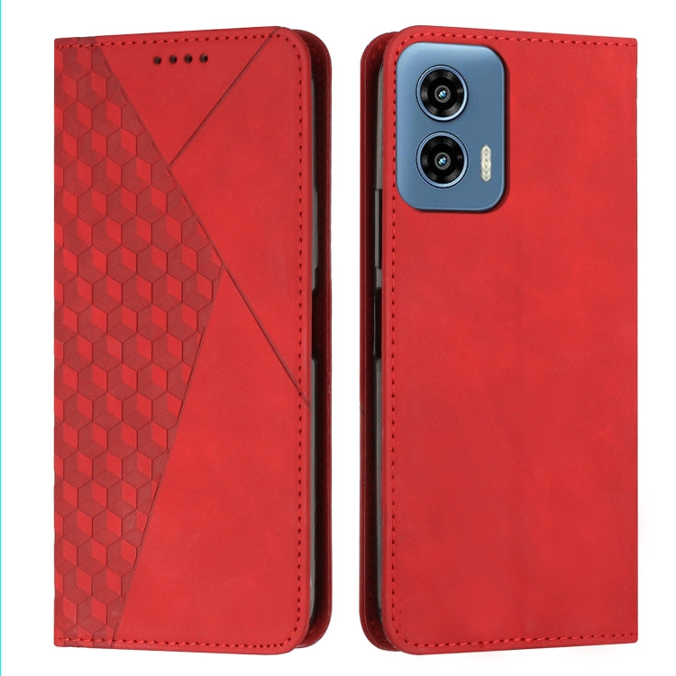 For Motorola Moto G Play 5G 2024 / G 5G 2024 Diamond Splicing Skin Feel Magnetic Leather Phone Case(Red) - Motorola Cases by buy2fix | Online Shopping UK | buy2fix