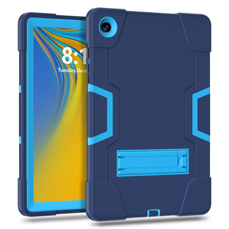 For Samsung Galaxy Tab A9+ Contrast Color Silicone PC Tablet Case with Holder(Navy Blue + Blue) - Galaxy Tab A9+ by buy2fix | Online Shopping UK | buy2fix