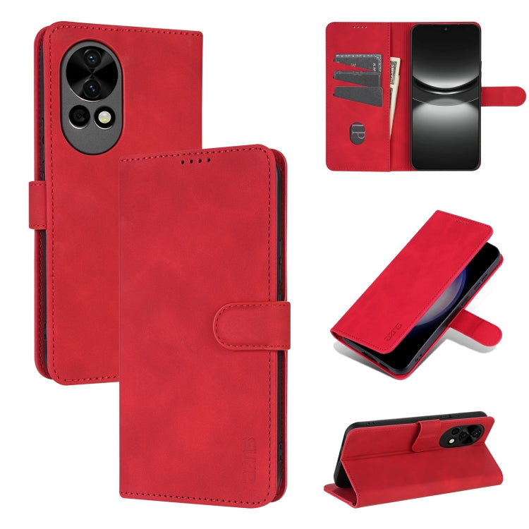 For Huawei nova 12 Pro AZNS Skin Feel Calf Texture Flip Leather Phone Case(Red) - Huawei Cases by AZNS | Online Shopping UK | buy2fix