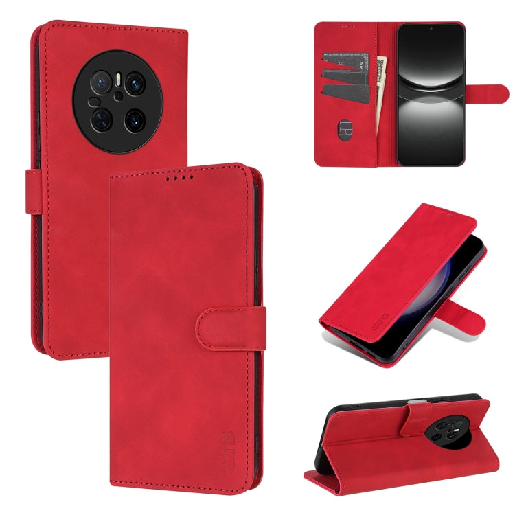 For Huawei Mate 70 AZNS Skin Feel Calf Texture Flip Leather Phone Case(Red) - Huawei Cases by AZNS | Online Shopping UK | buy2fix