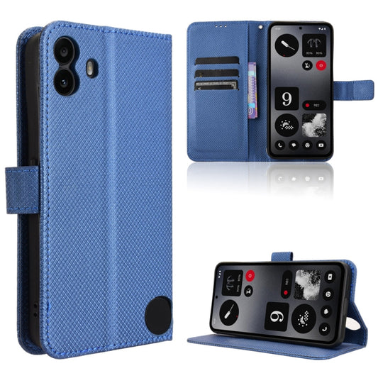 For Nothing CMF Phone 1 Diamond Texture Leather Phone Case(Blue) - More Brand by buy2fix | Online Shopping UK | buy2fix