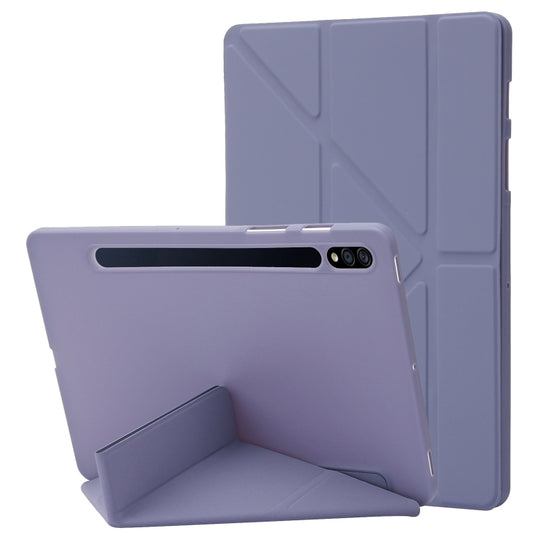 For Samsung Galaxy Tab S9 Deformation Silicone Leather Tablet Case(Lavender) - Galaxy Tab S9 Cases by buy2fix | Online Shopping UK | buy2fix