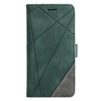 For iPhone 16 Skin Feel Splicing Leather Phone Case(Green) - iPhone 16 Cases by buy2fix | Online Shopping UK | buy2fix