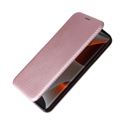 For Motorola Edge 50 Pro Carbon Fiber Texture Flip Leather Phone Case(Pink) - Motorola Cases by buy2fix | Online Shopping UK | buy2fix