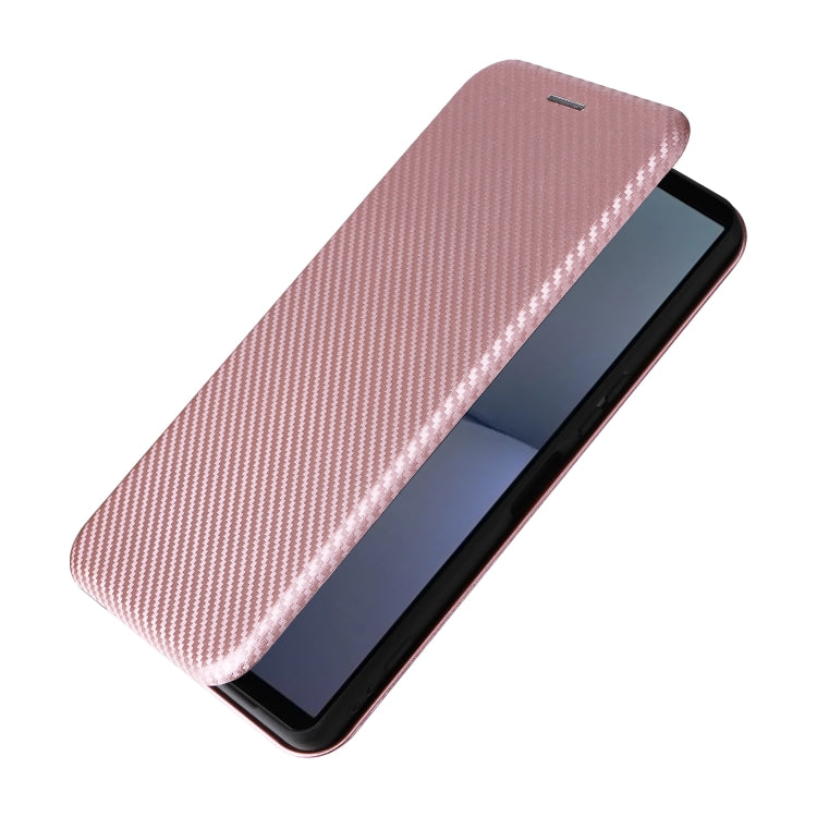 For Sony Xperia 1 VI 2024 Carbon Fiber Texture Flip Leather Phone Case(Pink) - Sony Cases by buy2fix | Online Shopping UK | buy2fix