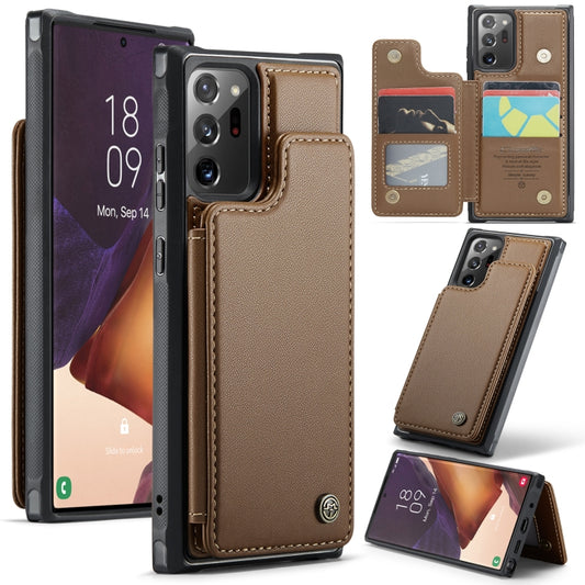 For Samsung Galaxy Note20 Ultra CaseMe C22 Card Slots Holder RFID Anti-theft Phone Case(Brown) - Galaxy Note20 Ultra Cases by CaseMe | Online Shopping UK | buy2fix