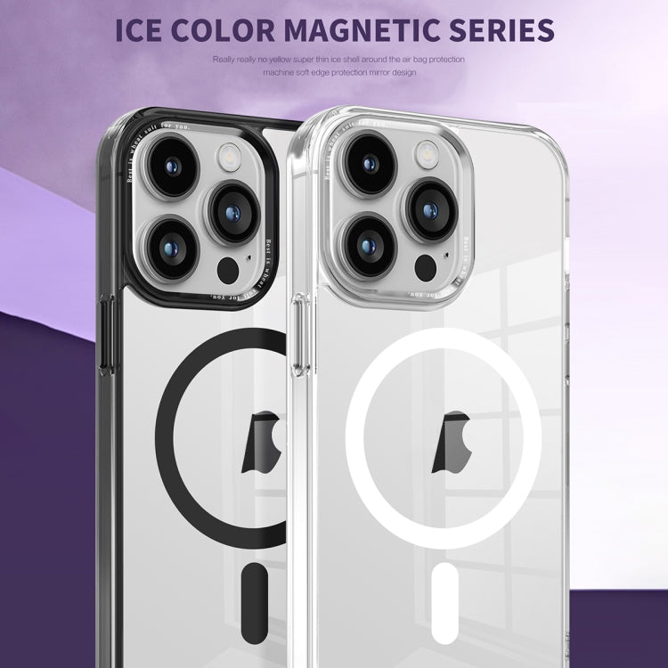 For iPhone 15 Ice Color Magnetic Series PC + Acrylic Magsafe Phone Case(Transparent) - iPhone 15 Cases by buy2fix | Online Shopping UK | buy2fix