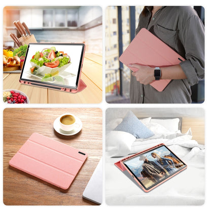 For Samsung Galaxy Tab S9 FE DUX DUCIS Domo Series Magnetic Flip Leather Tablet Case(Pink) - Galaxy Tab S9 FE by DUX DUCIS | Online Shopping UK | buy2fix