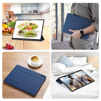 For Samsung Galaxy Tab S10 Ultra DUX DUCIS Domo Series Magnetic Flip Leather Tablet Case(Blue) - Other Galaxy Tab PC by DUX DUCIS | Online Shopping UK | buy2fix