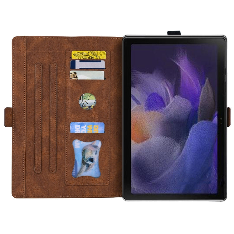 For Samsung Galaxy Tab A9 Love Butterfly Embossed Leather Tablet Case(Brown) - Galaxy Tab A9 by buy2fix | Online Shopping UK | buy2fix