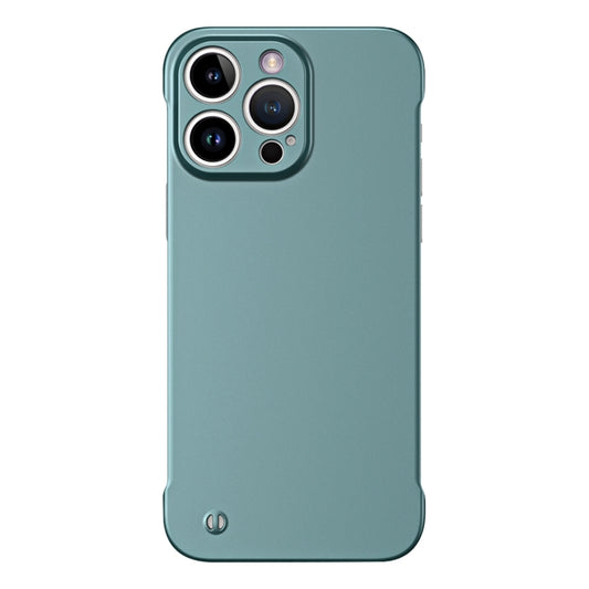 For iPhone 15 Pro Frameless Metallic Paint Hybrid PC Phone Case(Green) - iPhone 15 Pro Cases by buy2fix | Online Shopping UK | buy2fix