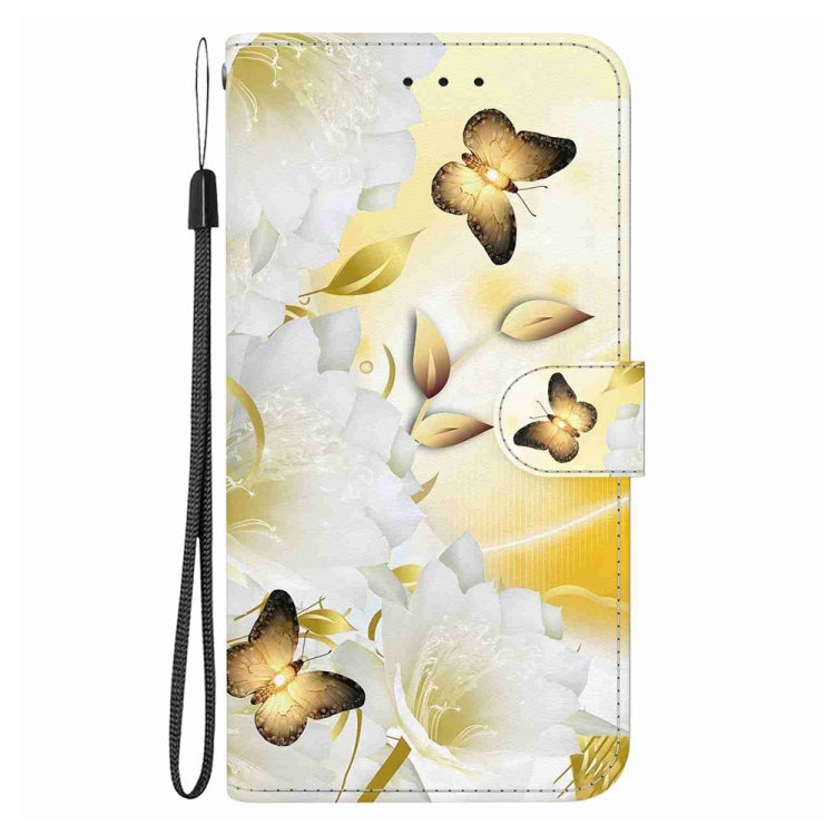 For OnePlus 13 Crystal Texture Colored Drawing Leather Phone Case(Gold Butterfly Epiphyllum) - OnePlus Cases by buy2fix | Online Shopping UK | buy2fix