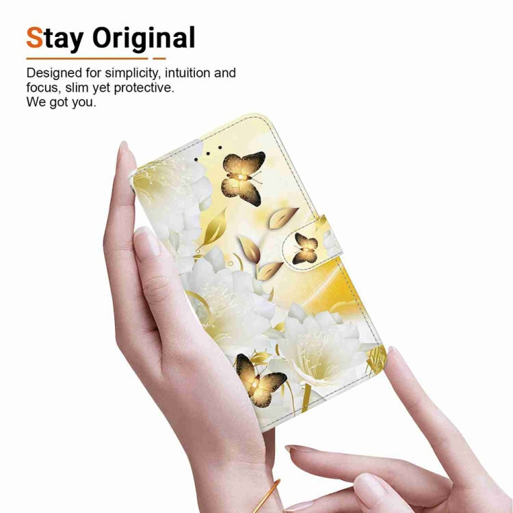 For OnePlus 13 Crystal Texture Colored Drawing Leather Phone Case(Gold Butterfly Epiphyllum) - OnePlus Cases by buy2fix | Online Shopping UK | buy2fix