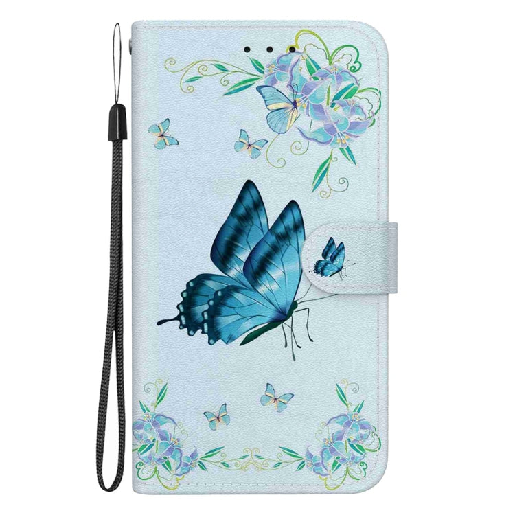 For OnePlus 13 Crystal Texture Colored Drawing Leather Phone Case(Blue Pansies) - OnePlus Cases by buy2fix | Online Shopping UK | buy2fix