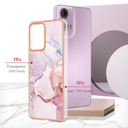 For Motorola Moto G24 4G / G04 4G Electroplating Marble Dual-side IMD Phone Case(Rose Gold 005) - Motorola Cases by buy2fix | Online Shopping UK | buy2fix