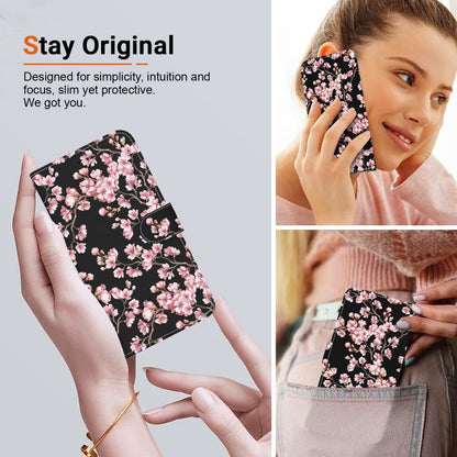 For iPhone 16 Crystal Texture Colored Drawing Leather Phone Case(Plum Bossom) - iPhone 16 Cases by buy2fix | Online Shopping UK | buy2fix