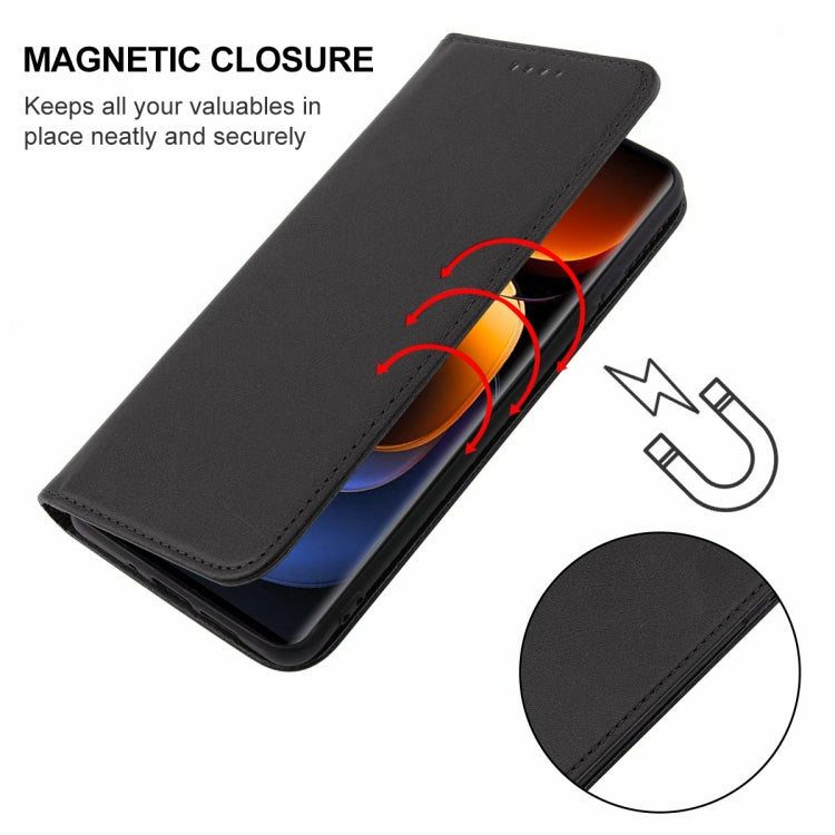 For vivo iQOO 12 Pro Magnetic Closure Leather Phone Case(Black) - iQOO 12 Pro Cases by buy2fix | Online Shopping UK | buy2fix