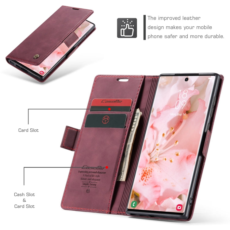 ForSamsung Galaxy S24 Ultra 5G CaseMe 013 Multifunctional Horizontal Flip Leather Phone Case(Wine Red) - Galaxy S24 Ultra 5G Cases by CaseMe | Online Shopping UK | buy2fix