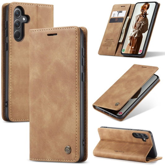 For Samsung Galaxy A35 5G CaseMe 013 Multifunctional Horizontal Flip Leather Phone Case(Brown) - Galaxy Phone Cases by CaseMe | Online Shopping UK | buy2fix