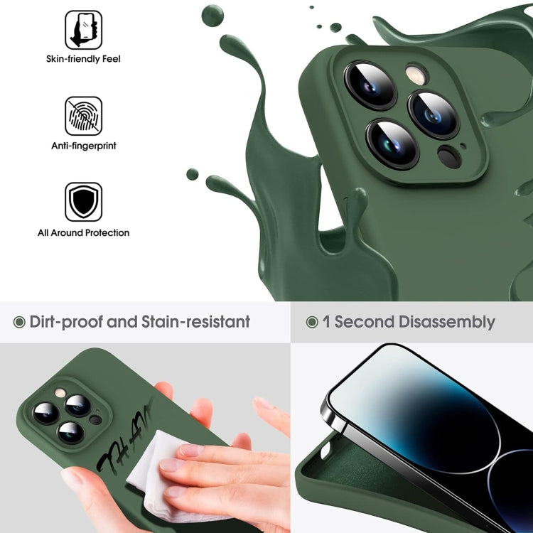 For iPhone 16 Plus Microfiber Liquid Silicone Shockproof Phone Case(Dark Green) - iPhone 16 Plus Cases by buy2fix | Online Shopping UK | buy2fix