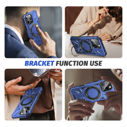 For iPhone 16 Pro Max MagSafe Magnetic Shockproof Phone Case with Ring Holder(Navy Blue) - iPhone 16 Pro Max Cases by buy2fix | Online Shopping UK | buy2fix