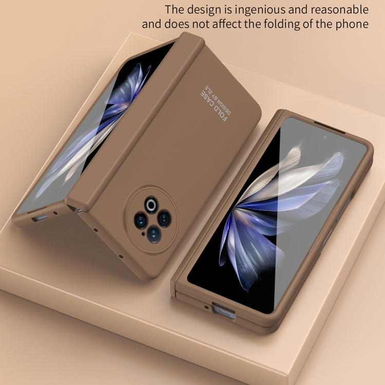 For vivo X Fold2 Extraordinary Series Hinged Folding Full Phone Case(Coffee) - vivo Cases by buy2fix | Online Shopping UK | buy2fix