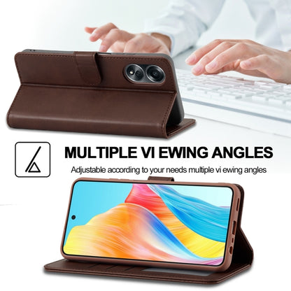 For OPPO Reno8 T 4G LC.IMEEKE Calf Texture Horizontal Flip Leather Case(Brown) - OPPO Cases by LC.IMEEKE | Online Shopping UK | buy2fix