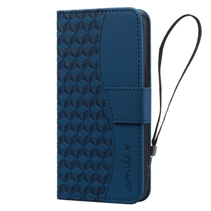 For iPhone 16 Plus Business Diamond Buckle Leather Phone Case with Lanyard(Royal Blue) - iPhone 16 Plus Cases by buy2fix | Online Shopping UK | buy2fix