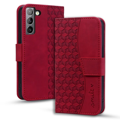 For Samsung Galaxy S22+ 5G Diamond Buckle Leather Phone Case with Lanyard(Wine Red) - Galaxy S22+ 5G Cases by buy2fix | Online Shopping UK | buy2fix